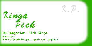 kinga pick business card